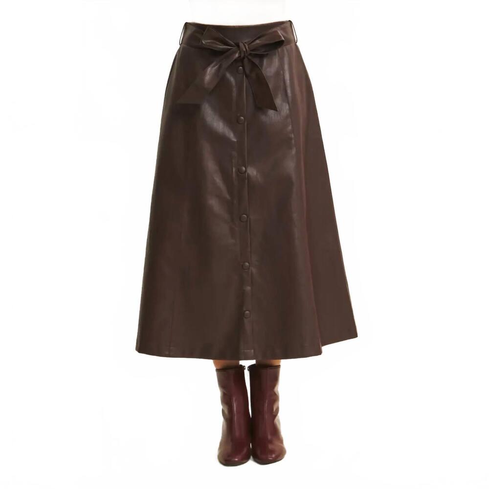 NEW IN FEBRUARY liv midi skirt in brown
